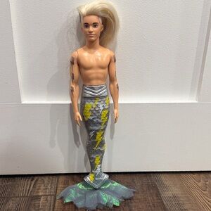 Barbie Dreamtopia color reveal Mermaid Ken Doll rare with Silver and Yellow Tail
